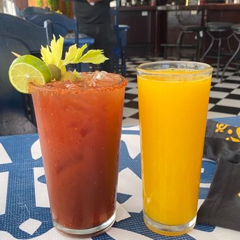 Tortuga's Restaurant & Bar - My friends perfect Bloody Mary, and my orange juice. Both delicious. - Breakfast & Brunch Near Me - San Carlos, SON Tortuga's Restaurant & Bar - My friends perfect Bloody Mary, and my orange juice. Both delicious. - Breakfast & Brunch Near Me - San Carlos, SON