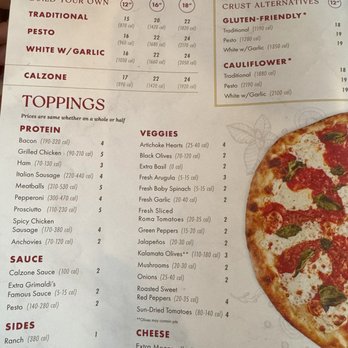 Grimaldi's Pizzeria - Menu - Pizza Near Me - Peoria, Arizona