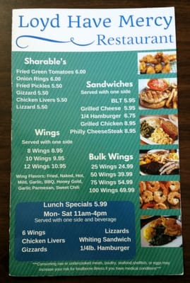 Menu photo 8 Loyd Have Mercy Titusville, FL