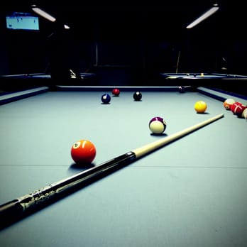 Le Cue Lounge - a pool table with balls and cues - Lounges Near Me - Markham, Ontario