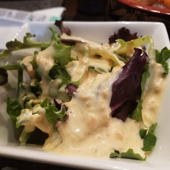 Kigawa Bistro - Salad with delicious dressing that came with the Bento. - Sushi Bars Near Me - San Leandro, California Kigawa Bistro - Salad with delicious dressing that came with the Bento. - Sushi Bars Near Me - San Leandro, California