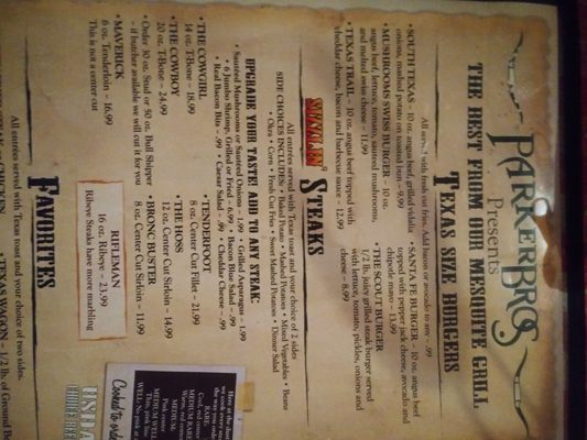 Menu photo 8 Parker Brothers Trail Dust SteakHouse Sanger, TX