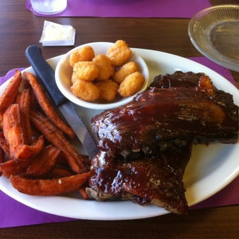 Lynn's Place - Super tender baby back ribs, sweet potato fries, and corn nuggets. - Burgers Near Me - Robbinsville, North Carolina Lynn's Place - Super tender baby back ribs, sweet potato fries, and corn nuggets. - Burgers Near Me - Robbinsville, North Carolina