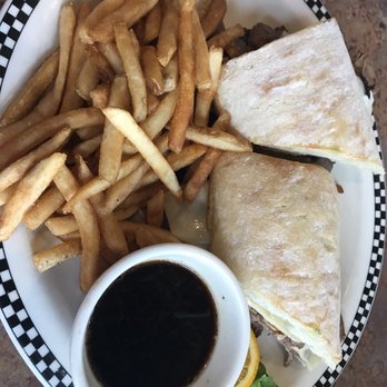 Black Bear Diner Sequim - Tri tip deluxe. Soft ciabatta, grilled onions and Swiss with quality tri tip, au jus and fries. Really good sandwich. - American Near Me - Sequim, Washington