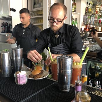 The Attic - Garnishing my bloody - Breakfast & Brunch Near Me - Long Beach, California