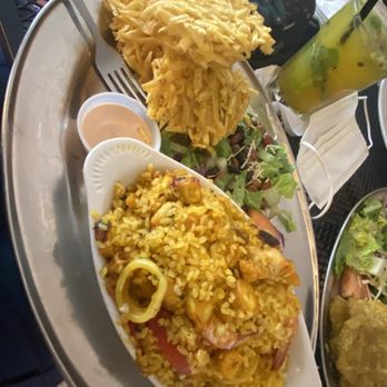 La Parrilla - Paella with arañitas - Latin American Near Me - Luquillo, Puerto Rico La Parrilla - Paella with arañitas - Latin American Near Me - Luquillo, Puerto Rico