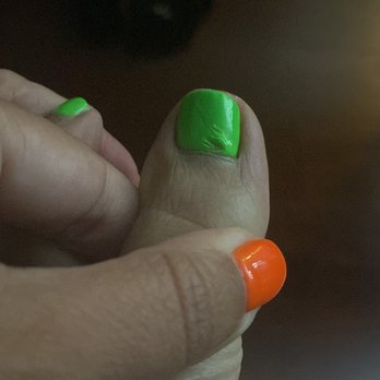 Monaco Hair and Nails - Pedicure day 1 after ample drying time, unclear what happened here. Cheap polish - Hair Salons Near Me - Dublin, California Monaco Hair and Nails - Pedicure day 1 after ample drying time, unclear what happened here. Cheap polish - Hair Salons Near Me - Dublin, California