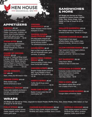 Menu photo 1 Hen House Bar & Restaurant Moorhead, MN Menu photo 1 Hen House Bar & Restaurant Moorhead, MN