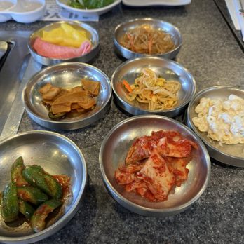 7th Korean BBQ - Banchan (side dishes). - Barbeque Near Me - Los Angeles, California 7th Korean BBQ - Banchan (side dishes). - Barbeque Near Me - Los Angeles, California