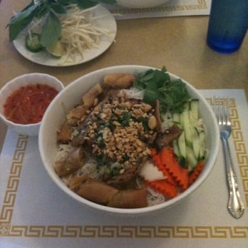 Saigon Vietnamese Restaurant - #35 Vermicelli with pork and egg rolls - Vietnamese Near Me - Tracy, California Saigon Vietnamese Restaurant - #35 Vermicelli with pork and egg rolls - Vietnamese Near Me - Tracy, California
