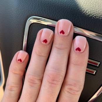 Diva Nails - Shellac with heart design - Nail Salons Near Me - Midland, Texas