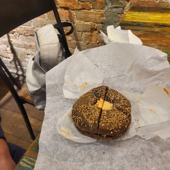 Scoop - Everything bagels with sundried tomato cream cheese spread - Breakfast & Brunch Near Me - New York, New York Scoop - Everything bagels with sundried tomato cream cheese spread - Breakfast & Brunch Near Me - New York, New York