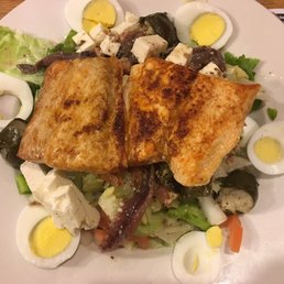 Greek salad with salmon Greek salad with salmon