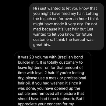 Noordwyck Salon - The Dm after she didn't apologize and made an excuse for her lack of attention. - Hair Salons Near Me - Brooklyn, New York