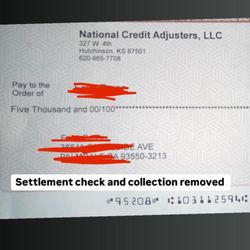 Big Shot Consumer Law Advocates - Check for our client after suing NCA for violation of FCRA