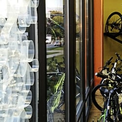 Macomb Bike - My LAMINATION Installation displayed in their front window as part of a their first Art exhibition.