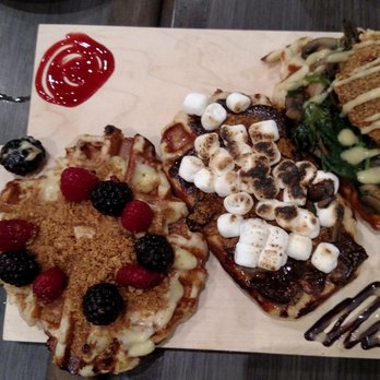 Broken Yolk Cafe - Very Berry, Smores and Florentine Benny waffles - Breakfast & Brunch Near Me - Del Mar, California Broken Yolk Cafe - Very Berry, Smores and Florentine Benny waffles - Breakfast & Brunch Near Me - Del Mar, California