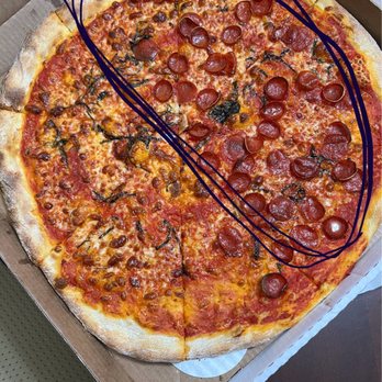 Prime Pizza - One slice missing pepperoni on half and half - Pizza Near Me - El Segundo, California