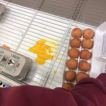 Stop & Shop - Broken yolk that's been there for a long time - Grocery Near Me - Malden, Massachusetts