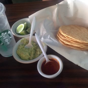 Mariscos Guillen - Tostada with $1 guacamole and my Starbucks water of course! - Mexican Near Me - Hawthorne, California Mariscos Guillen - Tostada with $1 guacamole and my Starbucks water of course! - Mexican Near Me - Hawthorne, California