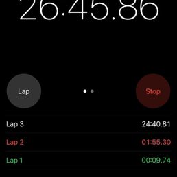 The timer I set when I a little while after getting in line. The timer I set when I a little while after getting in line.