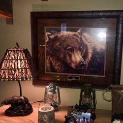 Sonora Sleep Works & More - Fabulous framed Bear picture we found at Mikes place for our cabin.