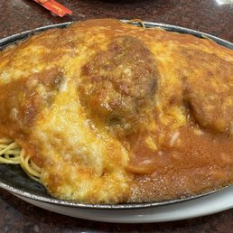 Baked spaghetti with beef tongue Baked spaghetti with beef tongue