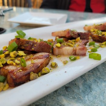 Wild River Grille - Honey pistachio pork belly, reminded me of baklava only over delicious pork belly that just melts in your mouth. - New American Near Me - Reno, Nevada Wild River Grille - Honey pistachio pork belly, reminded me of baklava only over delicious pork belly that just melts in your mouth. - New American Near Me - Reno, Nevada