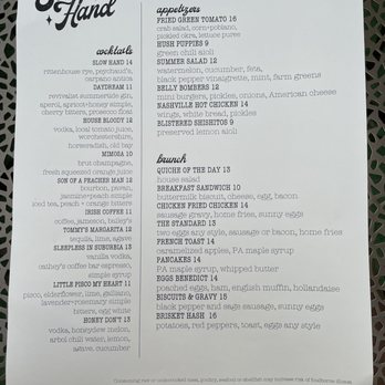Slow Hand - Brunch menu - New American Near Me - West Chester, Pennsylvania Slow Hand - Brunch menu - New American Near Me - West Chester, Pennsylvania