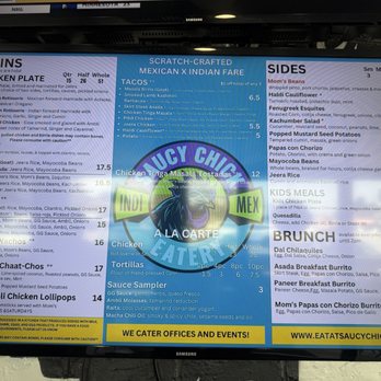 Saucy Chick Indi-Mex Eatery - menu - Indian Near Me - Pasadena, California