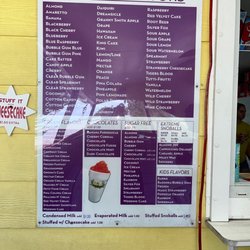Bayou Snoballs - Menu