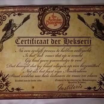 The Amsterdam Dungeon - No clue what it says - got it for letting them burn me at the stake - Escape Games Near Me - Amsterdam, New Hampshire The Amsterdam Dungeon - No clue what it says - got it for letting them burn me at the stake - Escape Games Near Me - Amsterdam, New Hampshire