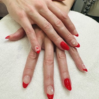 Tips Toes Nail Studio - Red Tip French Manicure! Love it for Valentines - Nail Salons Near Me - Santa Monica, California Tips Toes Nail Studio - Red Tip French Manicure! Love it for Valentines - Nail Salons Near Me - Santa Monica, California