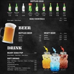 Wang Cho Korean BBQ - Chino - Drink Menu, June 1, 2026
