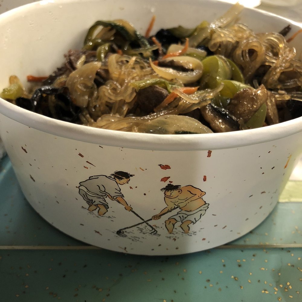 Jumping Spoon - Jap Chae (cute to-go container) - Korean Near Me - Hercules, California Jumping Spoon - Jap Chae (cute to-go container) - Korean Near Me - Hercules, California