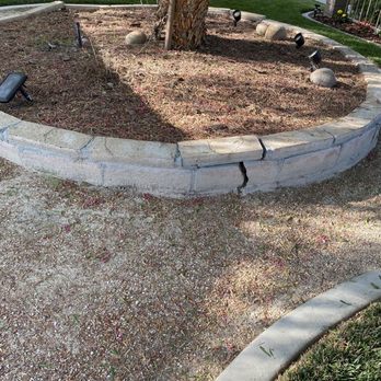 Smith Landscape - Before: broken Circular slump-stone planter - Masonry/Concrete Near Me - Upland, California