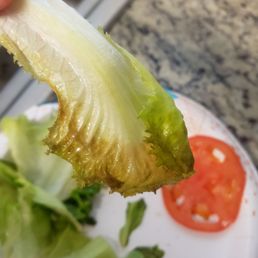 Bad lettuce on my son's sandwich. We did call, and will get a refund on this. Check your food people Bad lettuce on my son's sandwich. We did call, and will get a refund on this. Check your food people