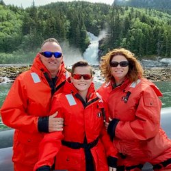 Cruise Planners - Great fun in Alaska!! Trip of a lifetime!! This is on a Zodiac in Skagway!