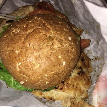 Smashburger - Grilled chicken sandwich, I usually ask for extra and this was pouring out chicken - Burgers Near Me - Lodi, New Jersey Smashburger - Grilled chicken sandwich, I usually ask for extra and this was pouring out chicken - Burgers Near Me - Lodi, New Jersey