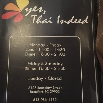 Yes! Thai Indeed - Thai Near Me - Beaufort, South Carolina