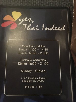 Menu photo 7 Yes! Thai Indeed Beaufort, SC Menu photo 7 Yes! Thai Indeed Beaufort, SC