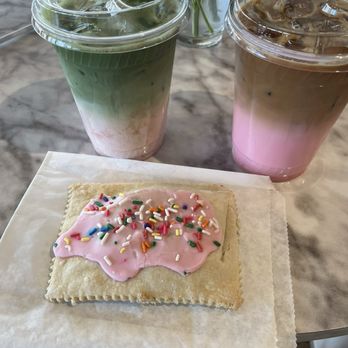Gahwena Coffee Station - Rosy cozy matcha, Pink Mocha, vegan pop tart - Coffee & Tea Near Me - Duncanville, Texas