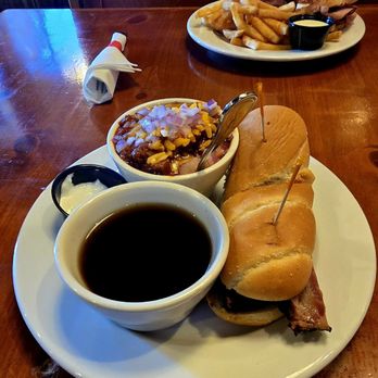 Dillon's Grill - Beef Brisket Dip w/chili and a Ham & Cheese Melt - American Near Me - Prineville, Oregon