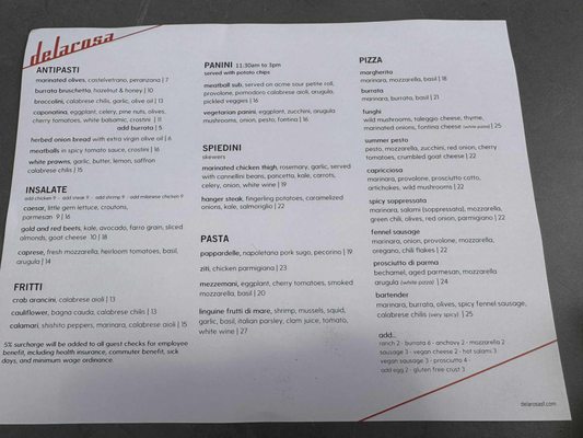 Menu photo 6 Delarosa Marina San Francisco, CA