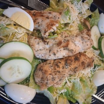 Dog and Duck - Balsamic Grilled Chicken Caesar salad, sub croutons to cucumbers and add an egg! Nice portion size and tasty to boot! - Pubs Near Me - Mount Pleasant, South Carolina Dog and Duck - Balsamic Grilled Chicken Caesar salad, sub croutons to cucumbers and add an egg! Nice portion size and tasty to boot! - Pubs Near Me - Mount Pleasant, South Carolina