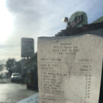AappaKadai - $50.05 receipt - Indian Near Me - Santa Clara, California