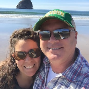Stimulus Coffee + Bakery - Me and wife on the beach - Coffee & Tea Near Me - Pacific City, Oregon