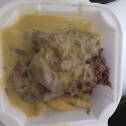 Asian Corned Beef - Corned beef and cheese fries.