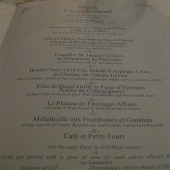 Le Gavroche - Menu Exceptionnel - French Near Me - London, XGL Le Gavroche - Menu Exceptionnel - French Near Me - London, XGL