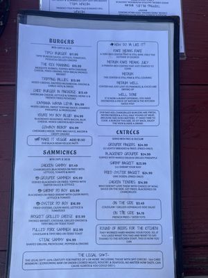 Menu photo 3 The Tipsy Cow Bar and Grill Cedar Key, FL